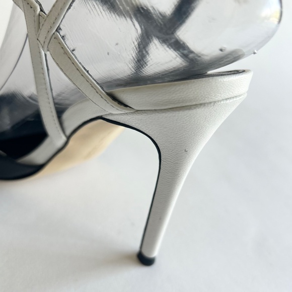 Ivanka Trump Itgeava Black White Leather Point Toe Heeled Slingbacks size 7.5 - Picture 10 of 16